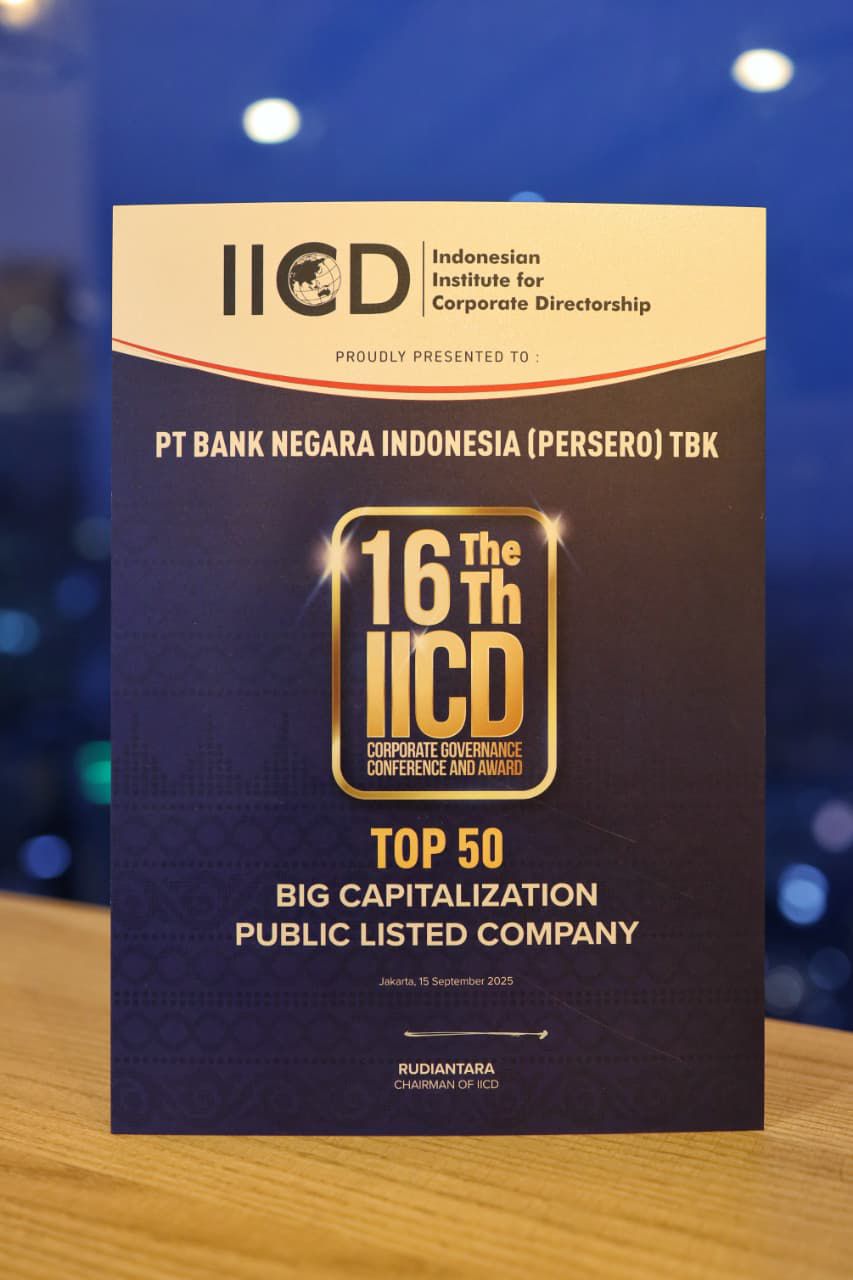 BNI Raih Predikat Tertinggi Implementasi GCG di 'The 16th IICD CG Conference & Award 2025'